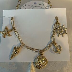 Gold Nautical Charm Necklace